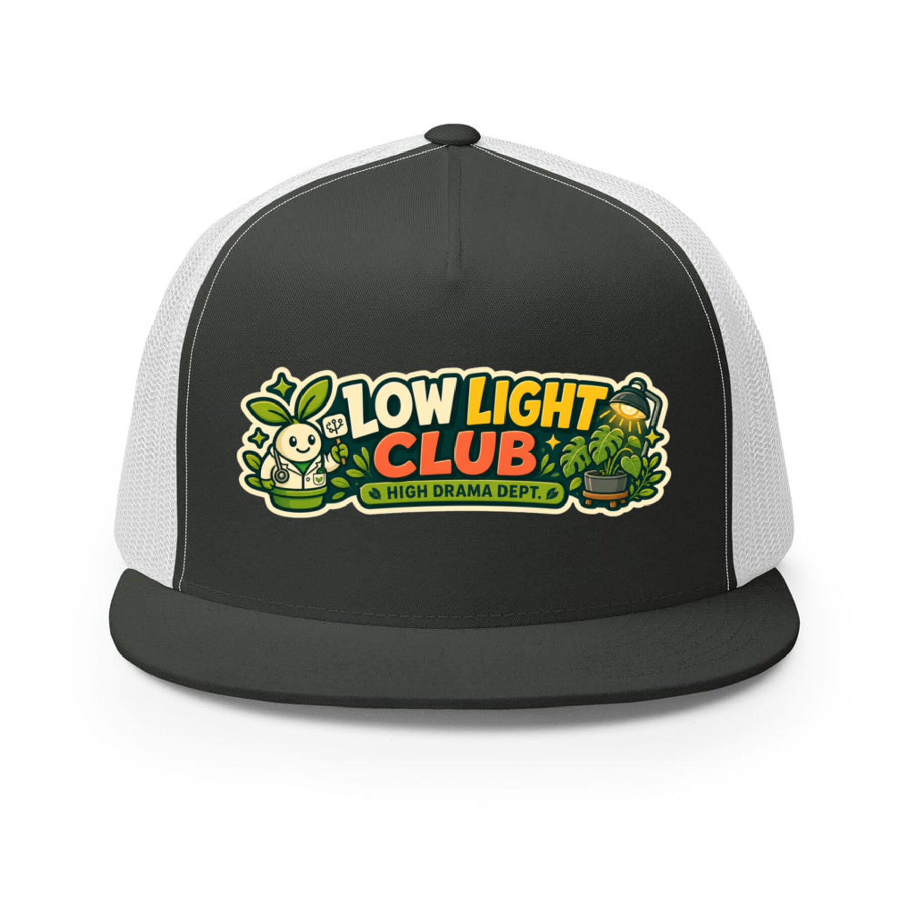 AI Plant Doctor - Budsy Low Light Club Mesh Hat Charcoal / White mockup