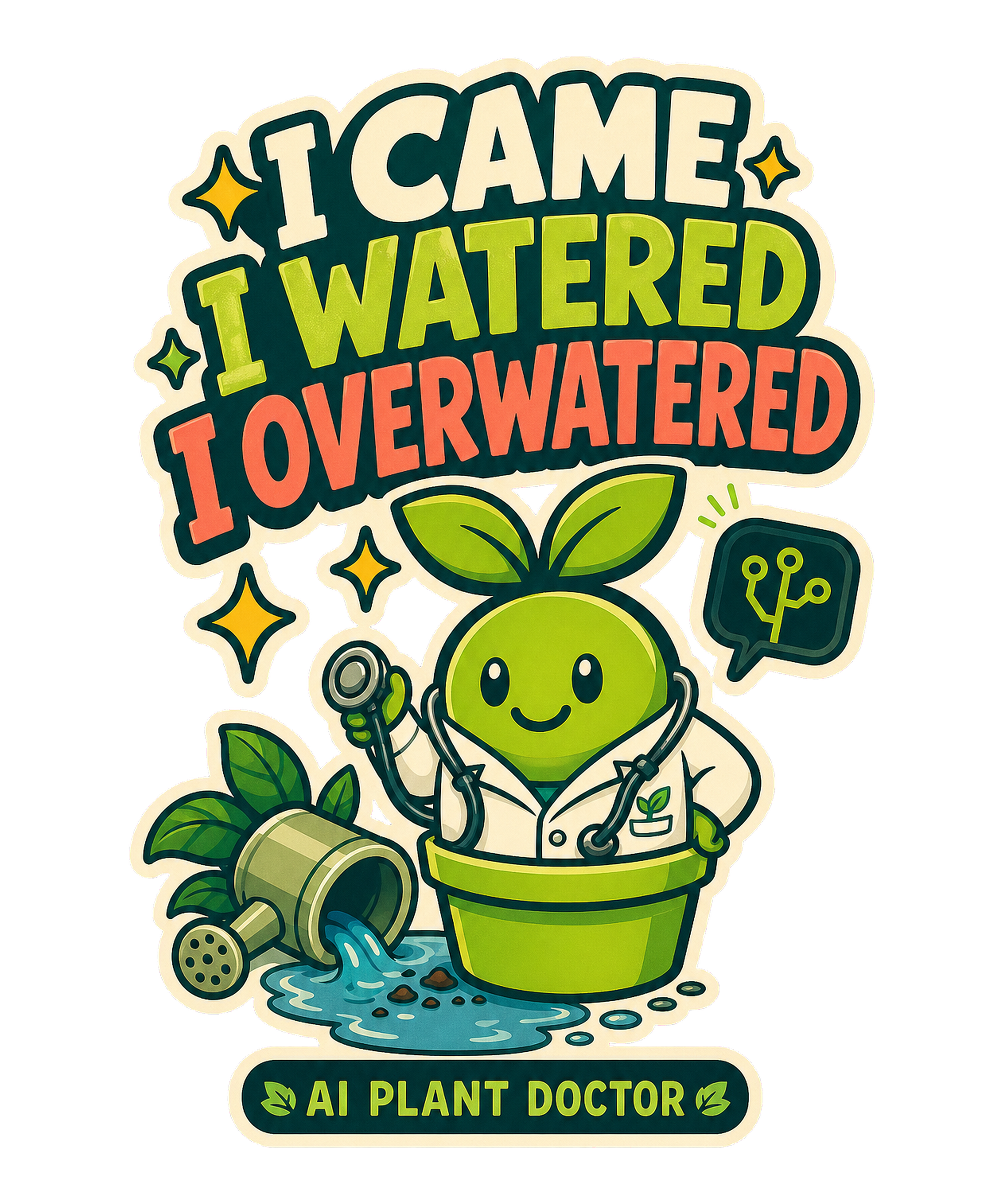 Budsy overwatered tee artwork