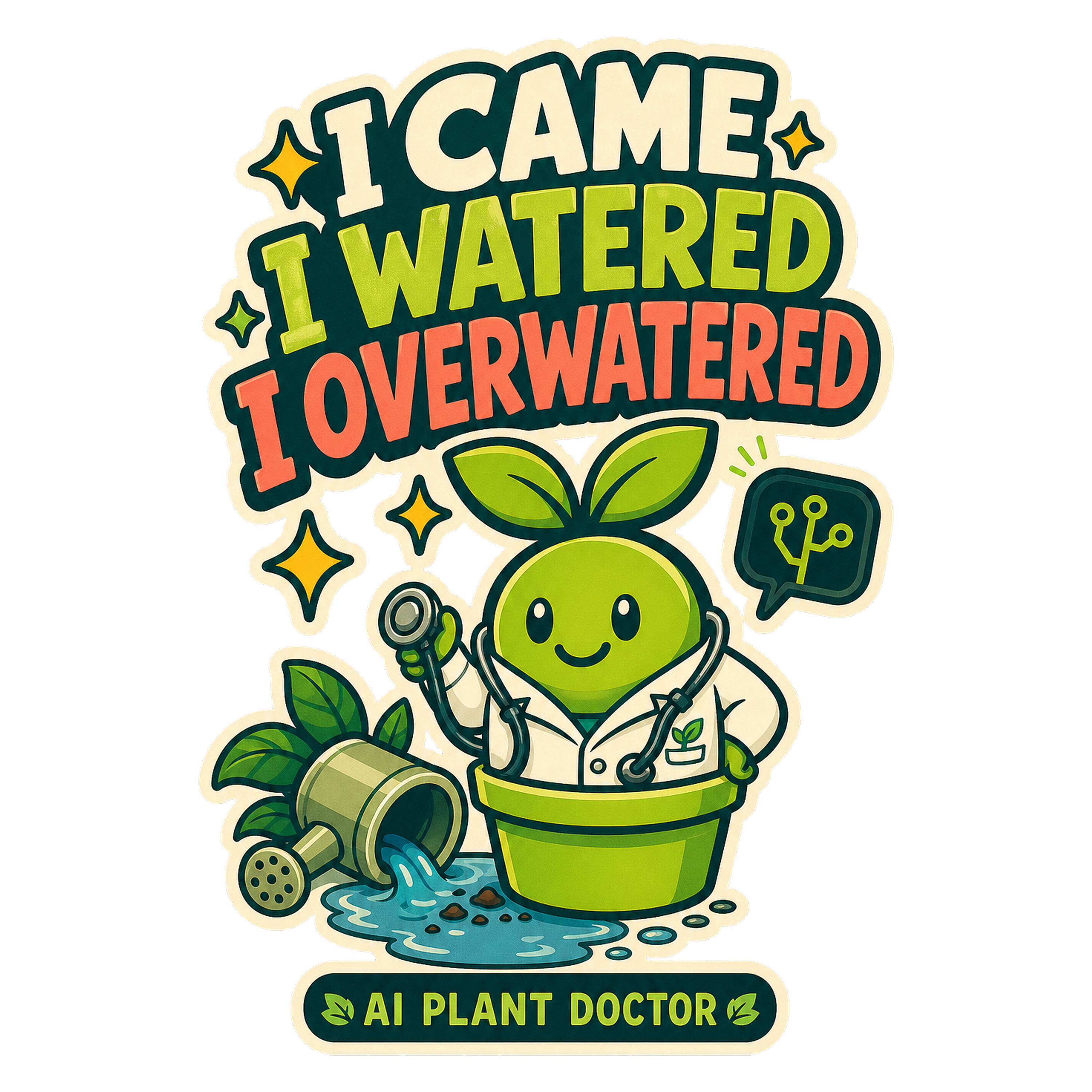 Budsy overwatered sticker artwork
