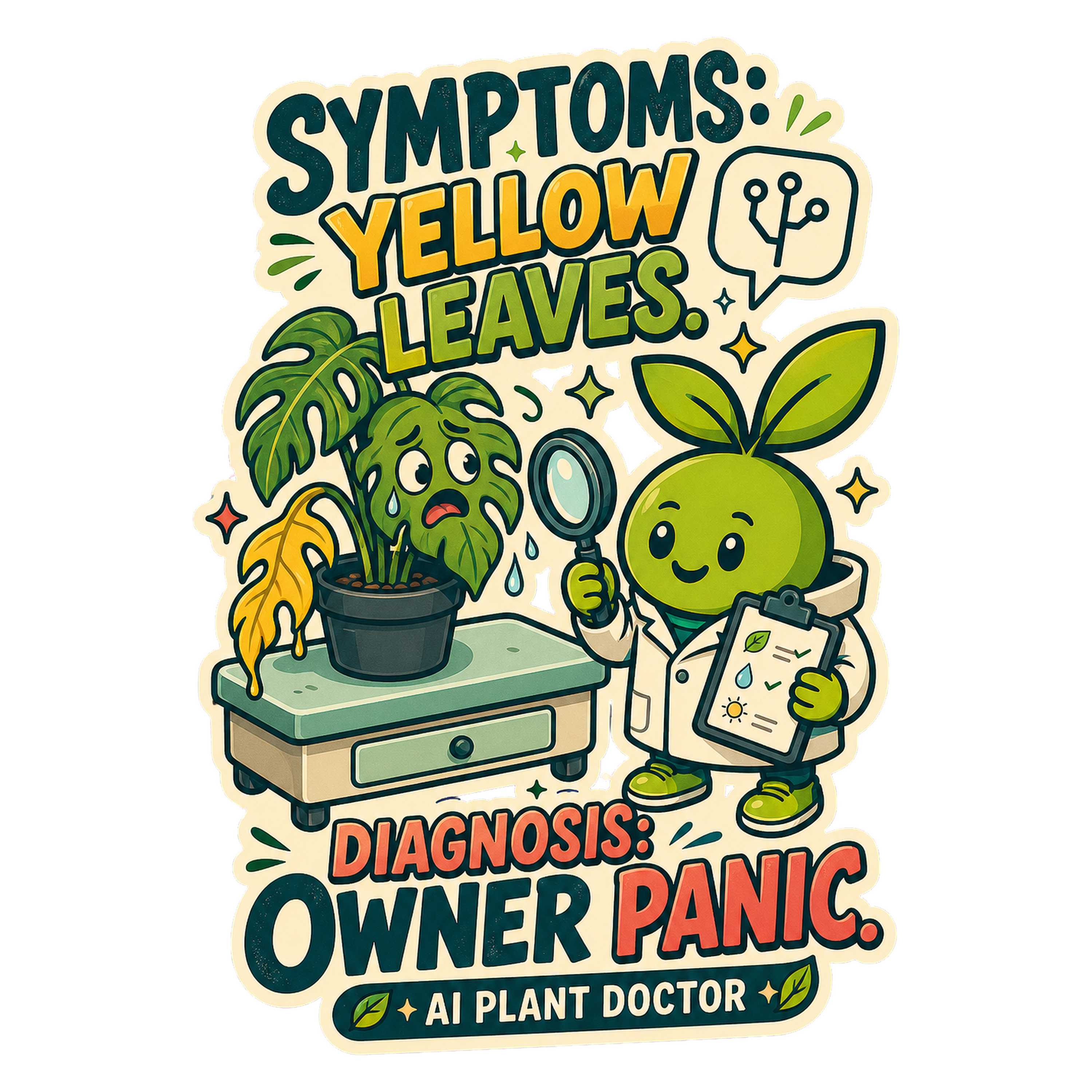 Budsy owner panic sticker artwork