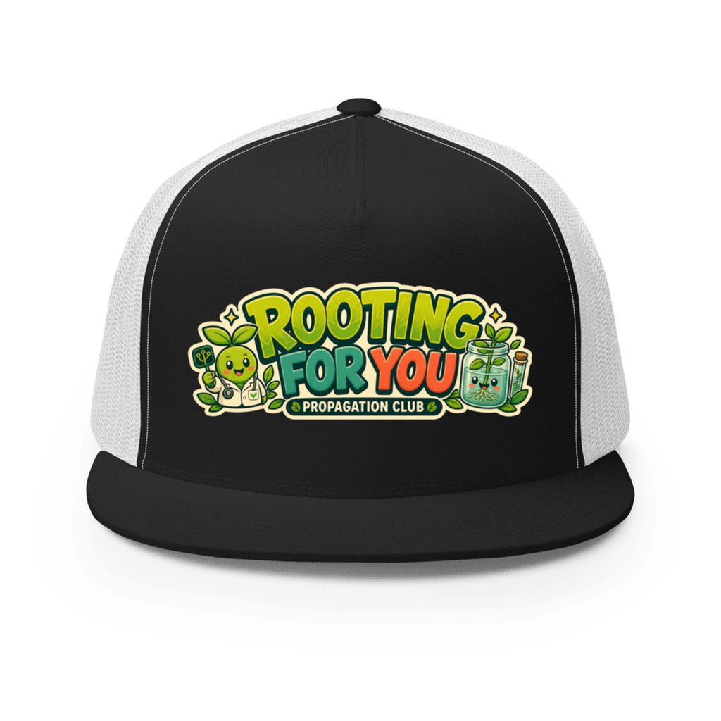 AI Plant Doctor - Budsy Rooting For You Mesh Hat Black / White mockup
