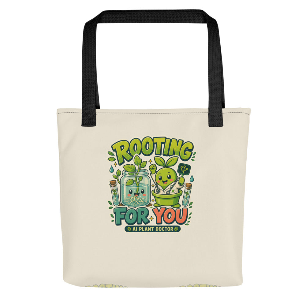 Budsy Rooting For You all-over tote mockup