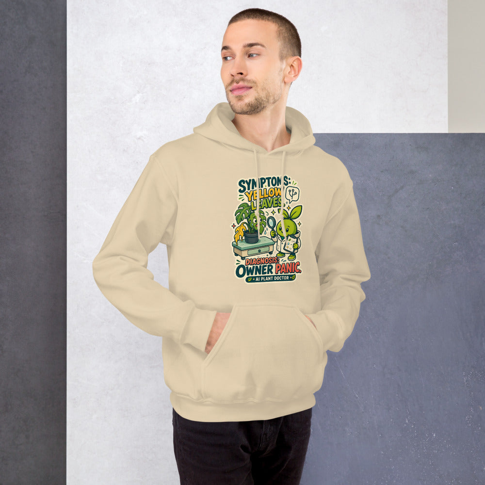 AI Plant Doctor Budsy Owner Panic Hoodie product mockup
